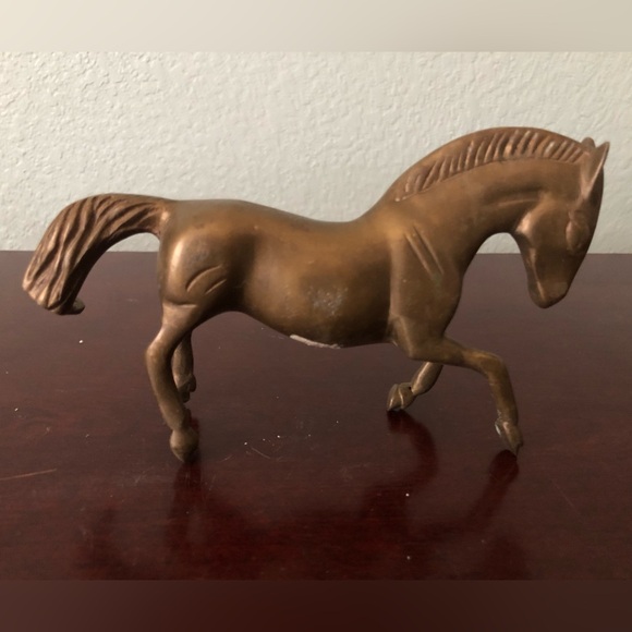 vintage Other - vtg mid century solid brass horse figure